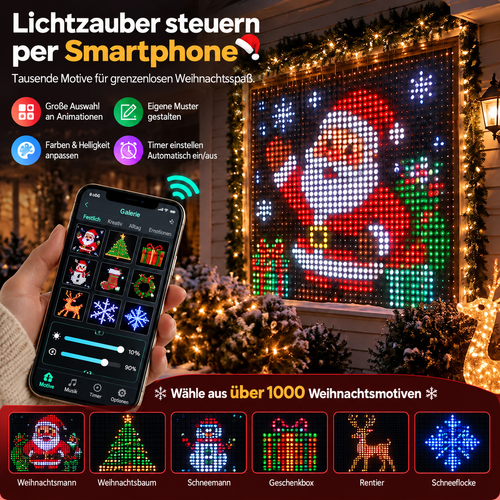🍁💖Intelligente RGB-LED-Lichterkette | 🧱 Deine festliche Lichtshow – steuerbar per Smartphone