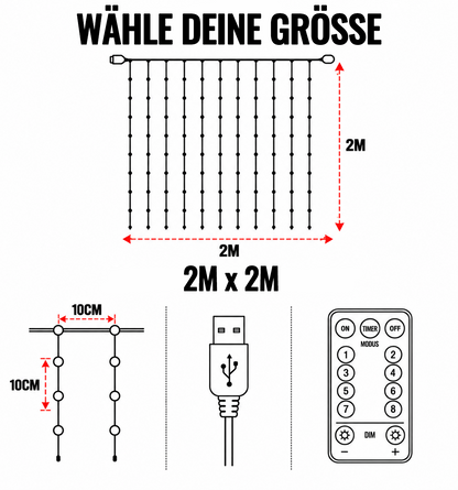 🍁💖Intelligente RGB-LED-Lichterkette | 🧱 Deine festliche Lichtshow – steuerbar per Smartphone