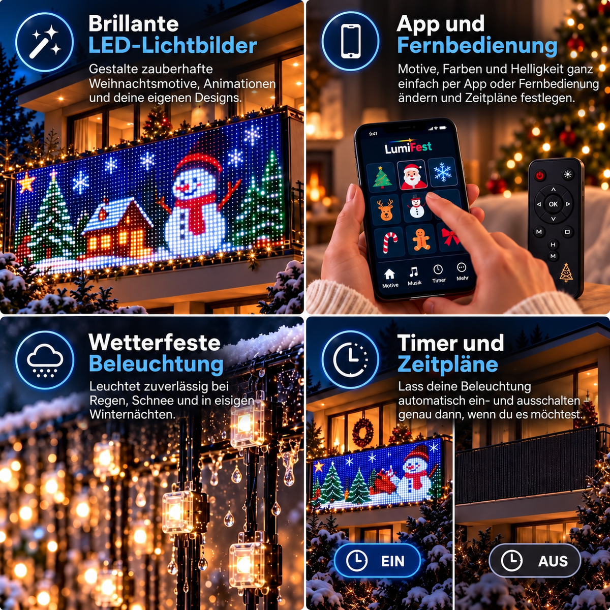 🍁💖Intelligente RGB-LED-Lichterkette | 🧱 Deine festliche Lichtshow – steuerbar per Smartphone
